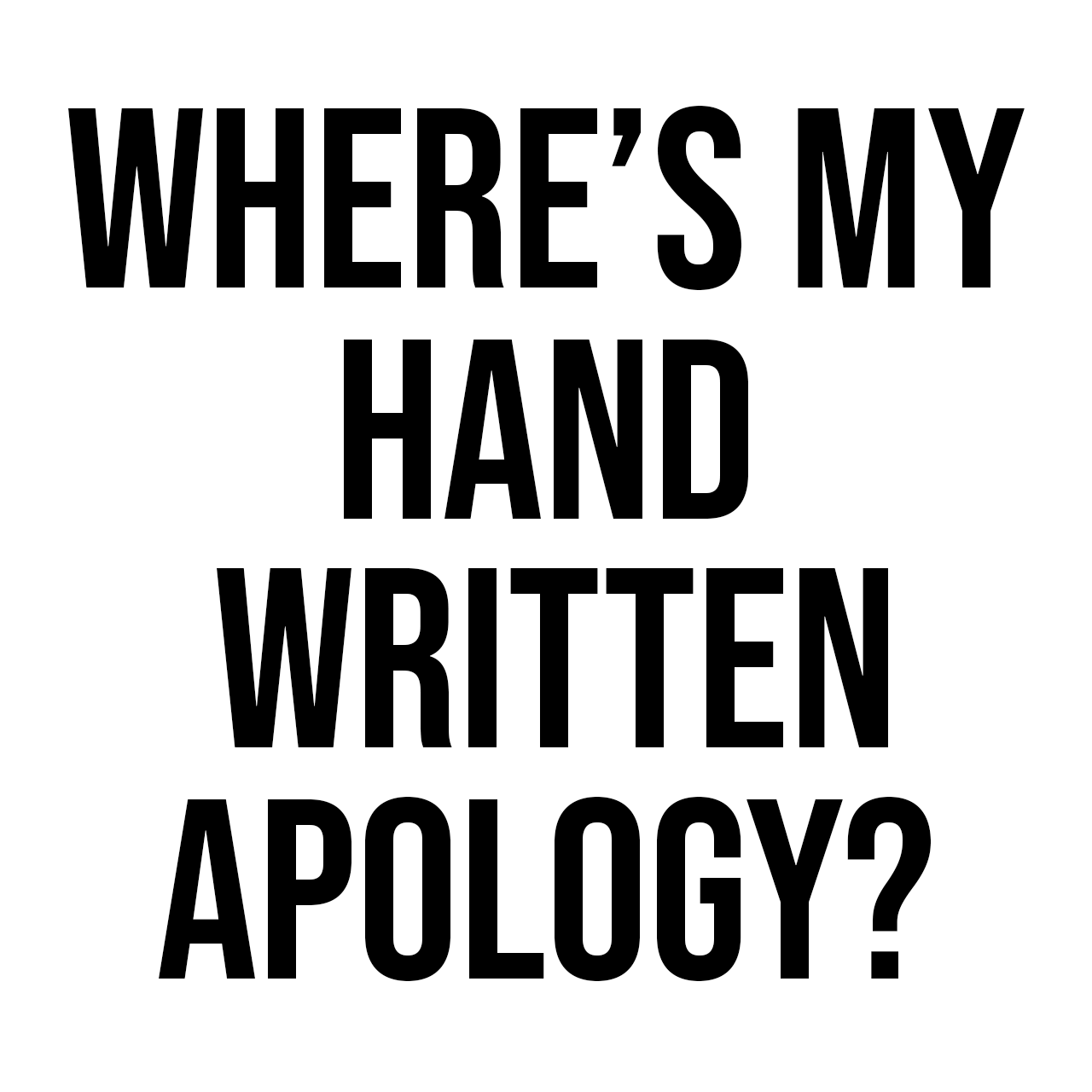 Hand Written Apology Merch