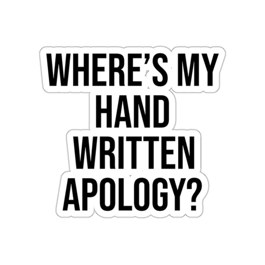 Hand Written Apology Sticker