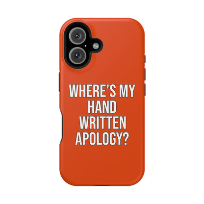 Hand Written Apology Impact-Resistant Phone Cases