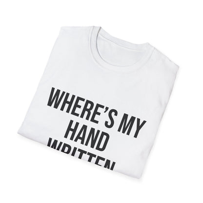 Hand Written Apology T-Shirts