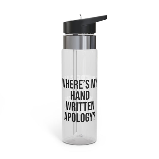 Hand Written Apology Water Bottle, 20oz