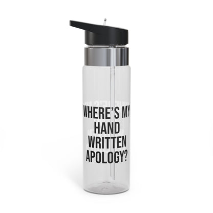 Hand Written Apology Water Bottle, 20oz