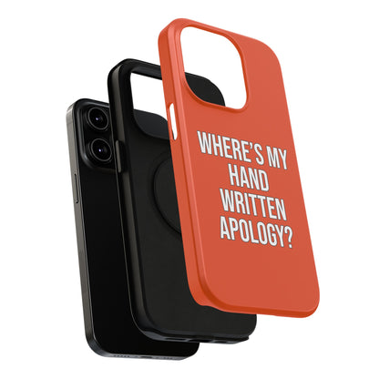 Hand Written Apology Impact-Resistant Phone Cases