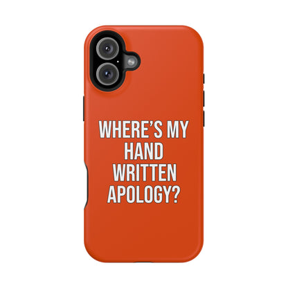 Hand Written Apology Impact-Resistant Phone Cases