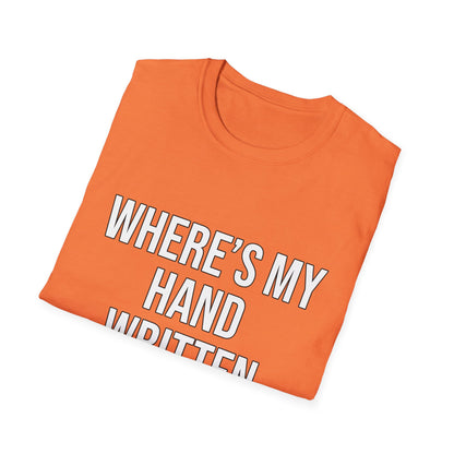 Hand Written Apology T-Shirts
