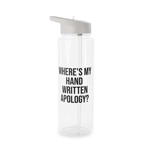 Hand Written Apology Water Bottle