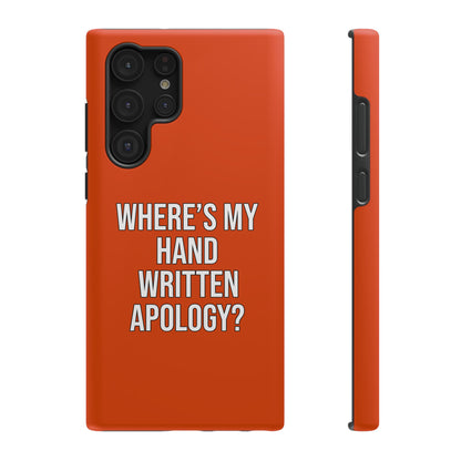 Hand Written Apology Impact-Resistant Phone Cases