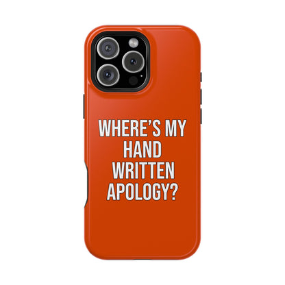 Hand Written Apology Impact-Resistant Phone Cases