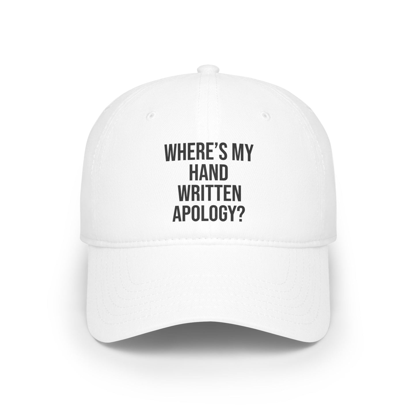 Hand Written Apology Baseball Cap