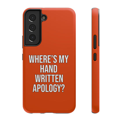 Hand Written Apology Impact-Resistant Phone Cases